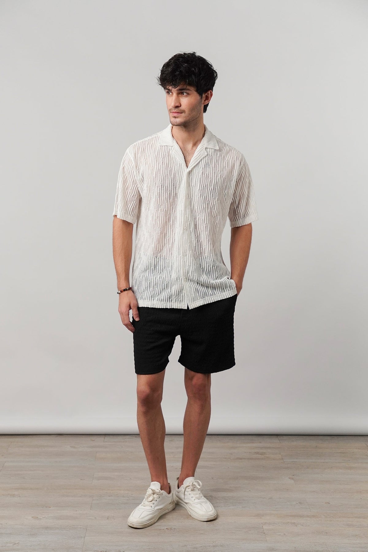 Knitted Cuban Shirt - Off-White - FA