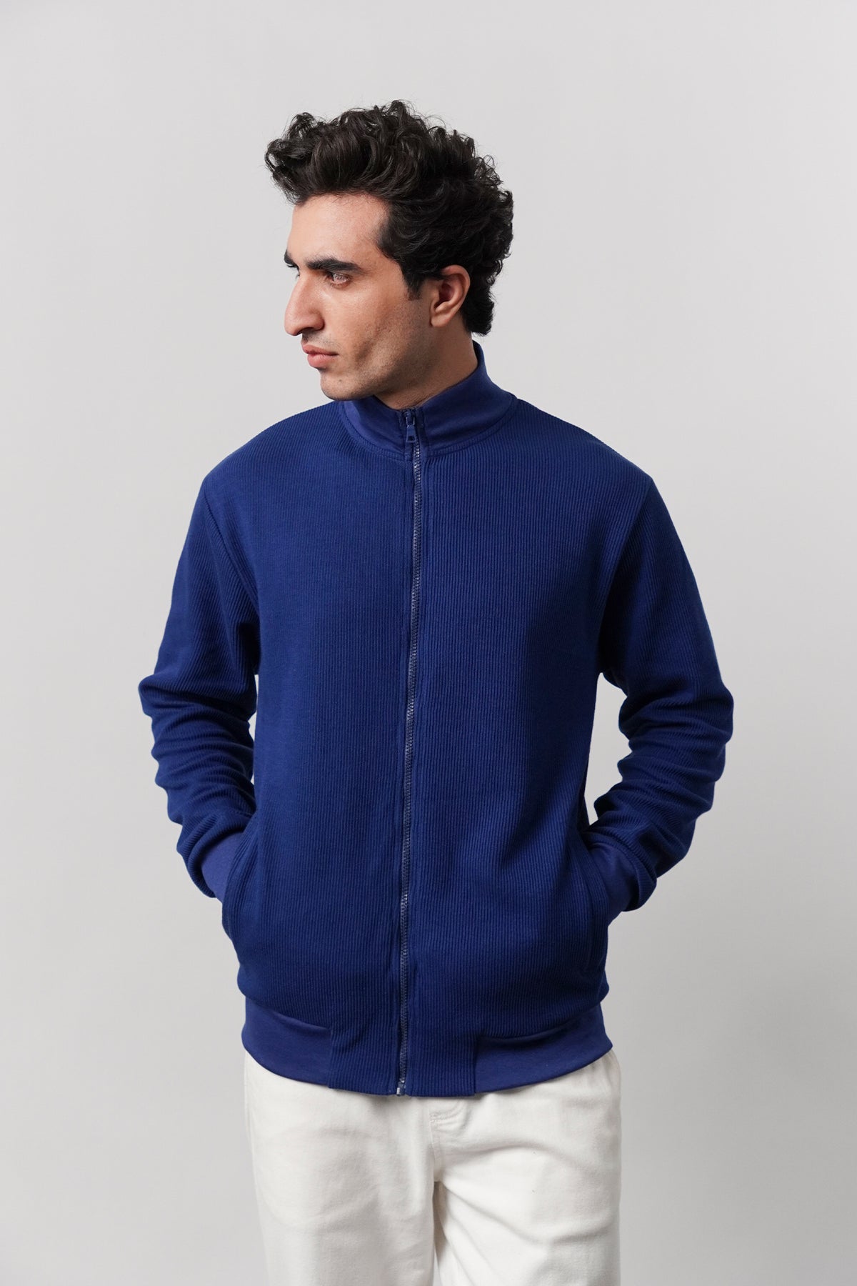 Stand-Up Collar Jacket - Royal Blue