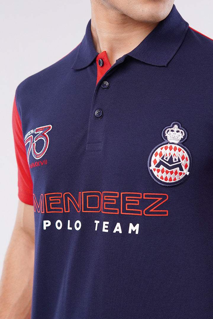 Sports Polo Shirt - Blue & Red alternate view