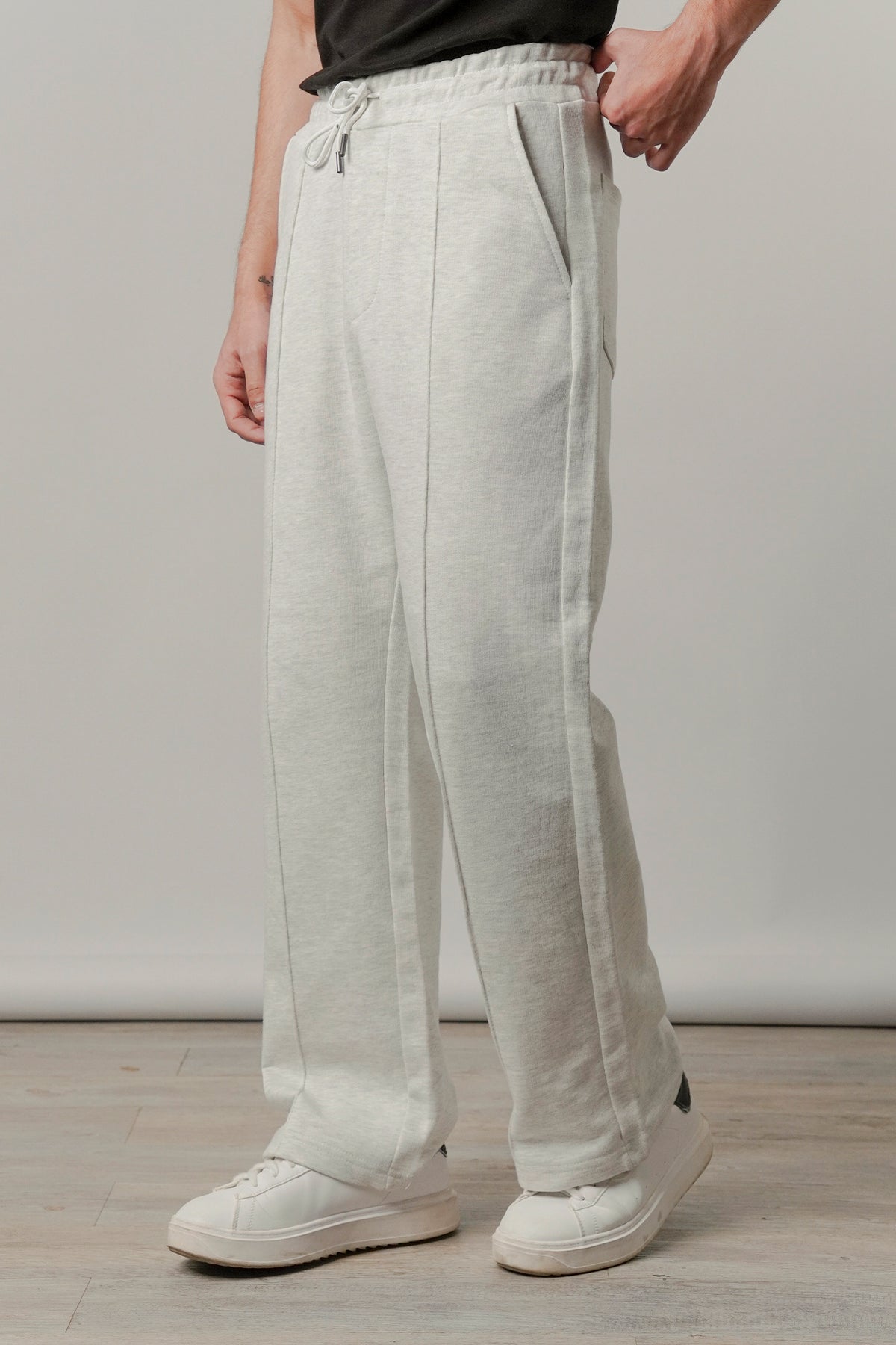 Pintex Jogger Pants - Light Grey - FA