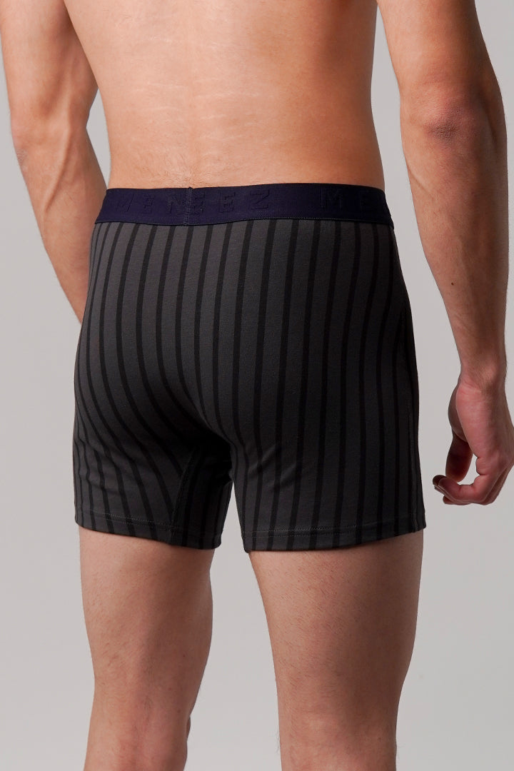 Striped Ball Pouch Boxer - Black alternate view