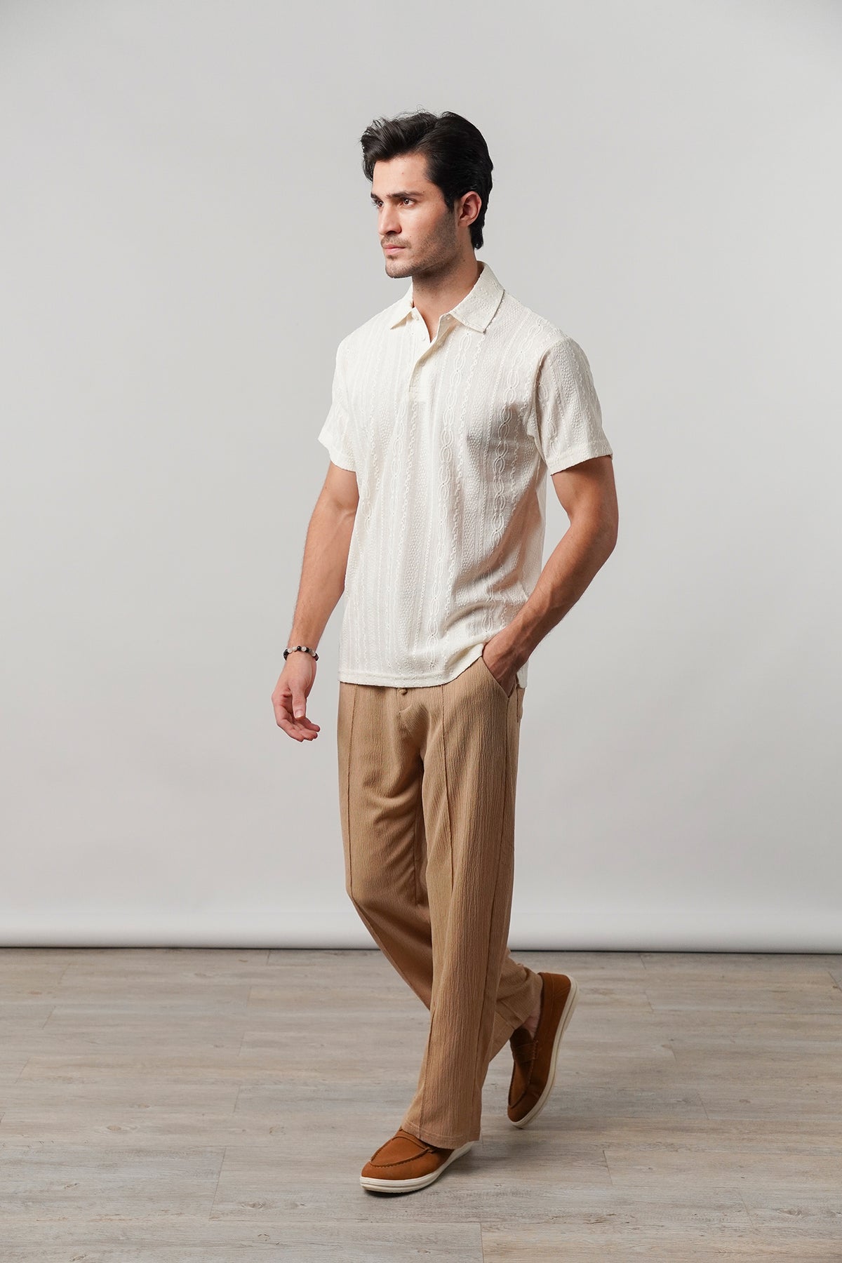 Knitted Polo Shirt - Off-White