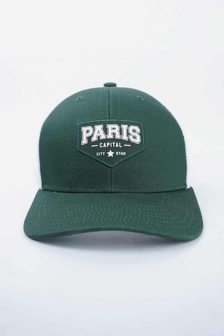 Paris Capital Trucker Cap - Dark Green