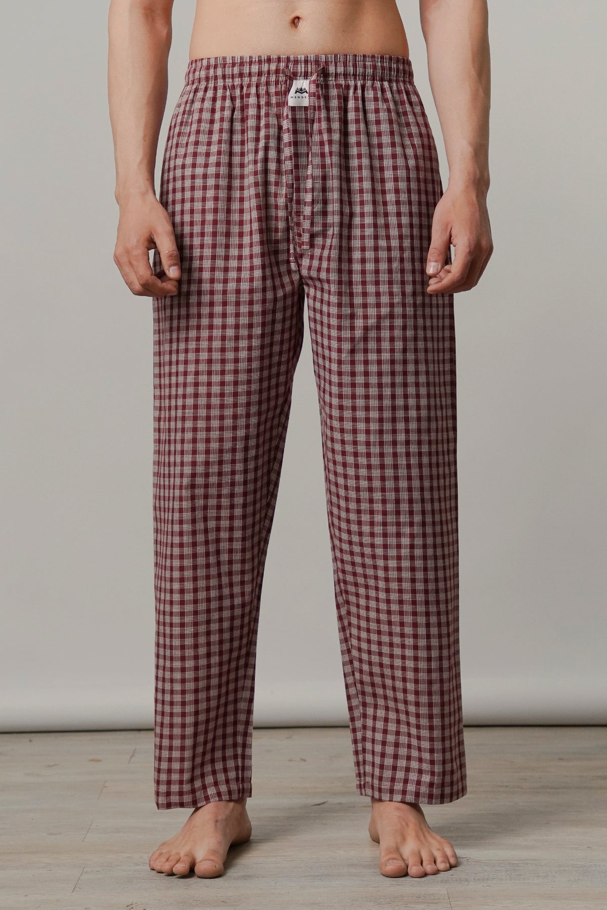 Check Woven Pajamas - Maroon