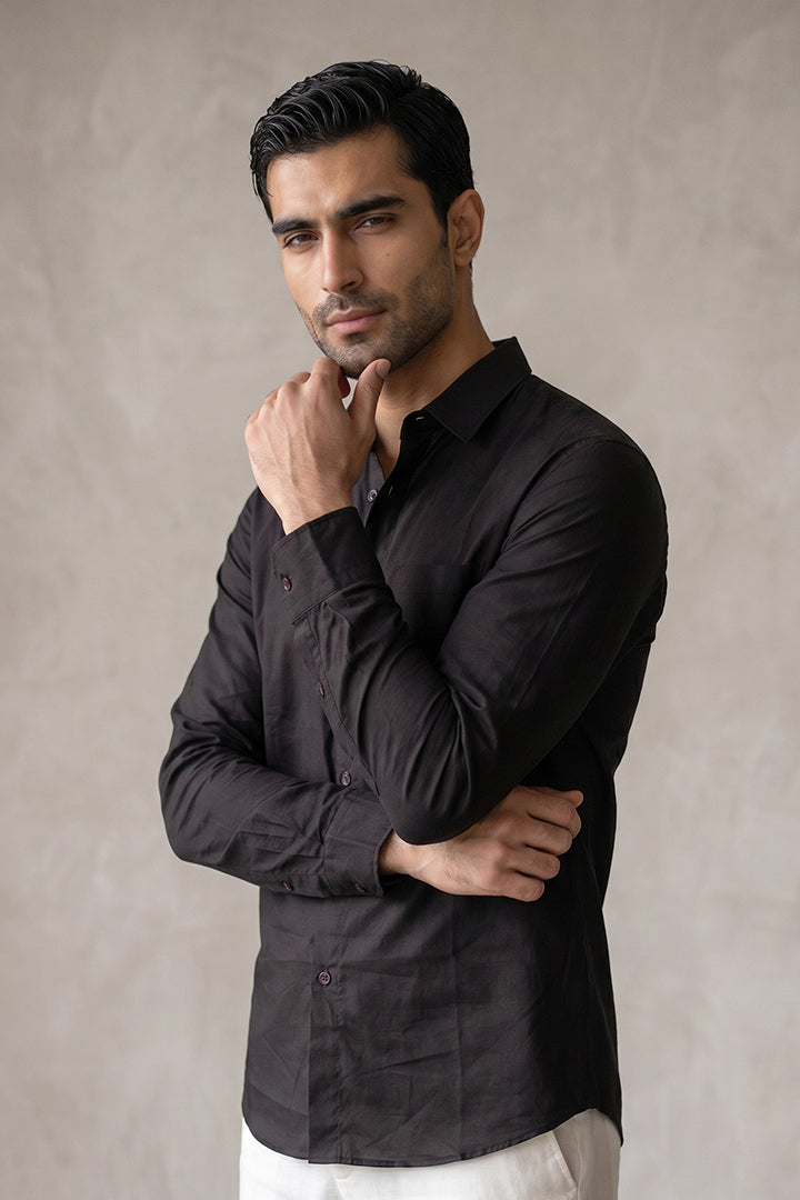 Linen Shirt - Black