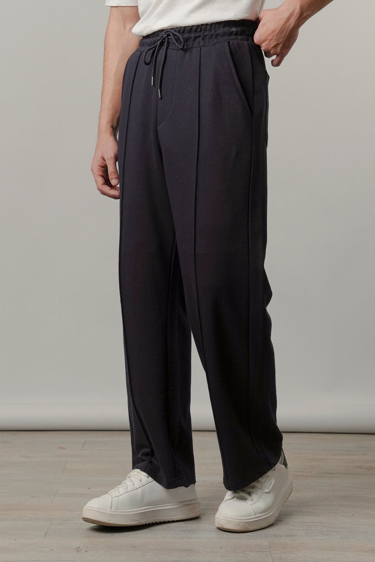 Pintex Jogger Pants - Navy Blue