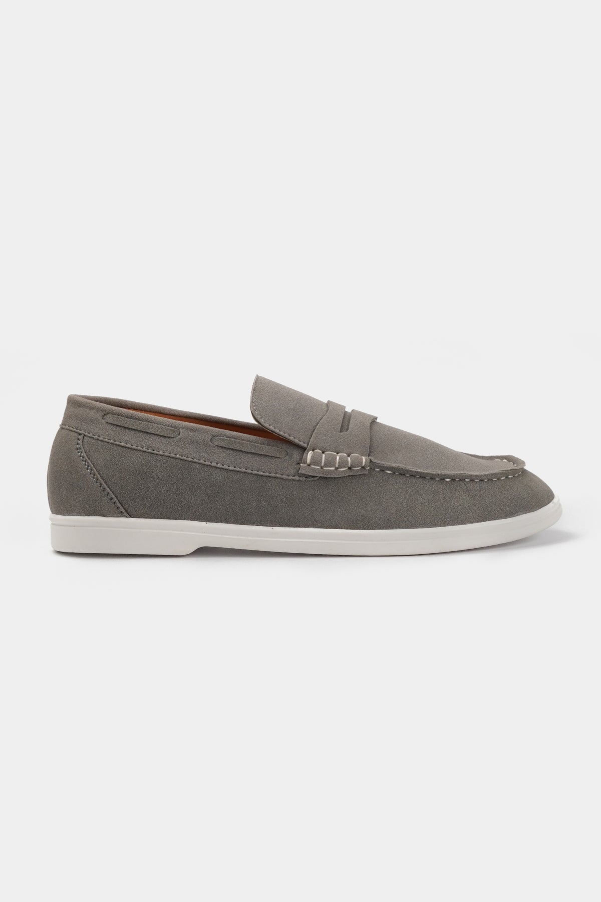Penny Suede Loafers - Grey