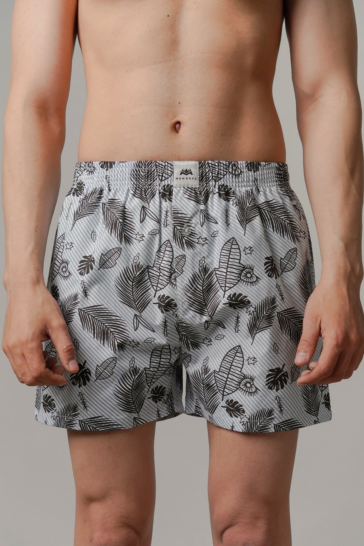 Printed Woven Boxer Shorts - Sky Blue - FA