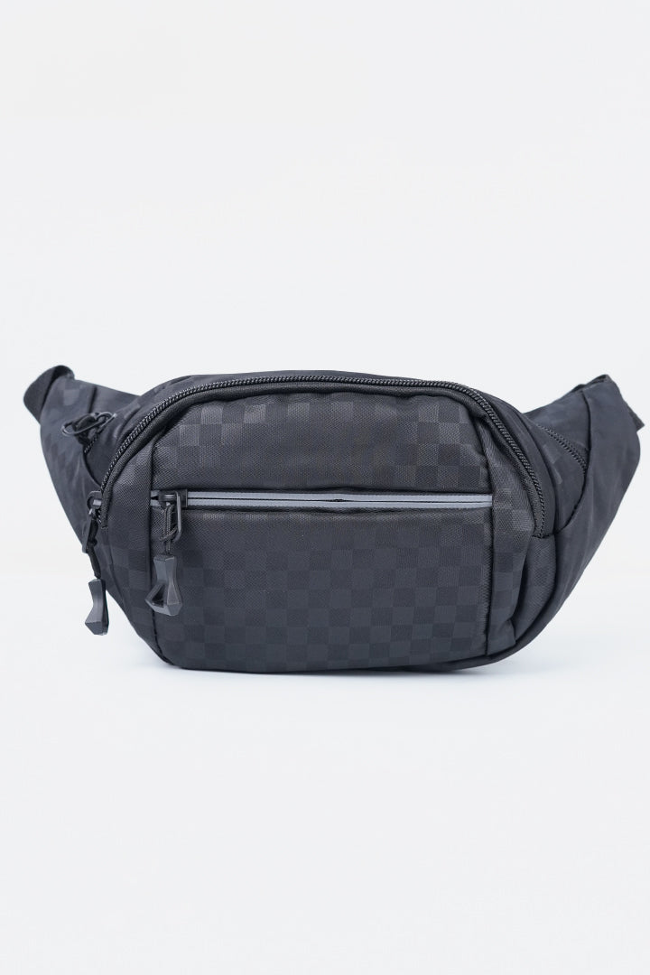 Checkerboard Waist Bag - Black