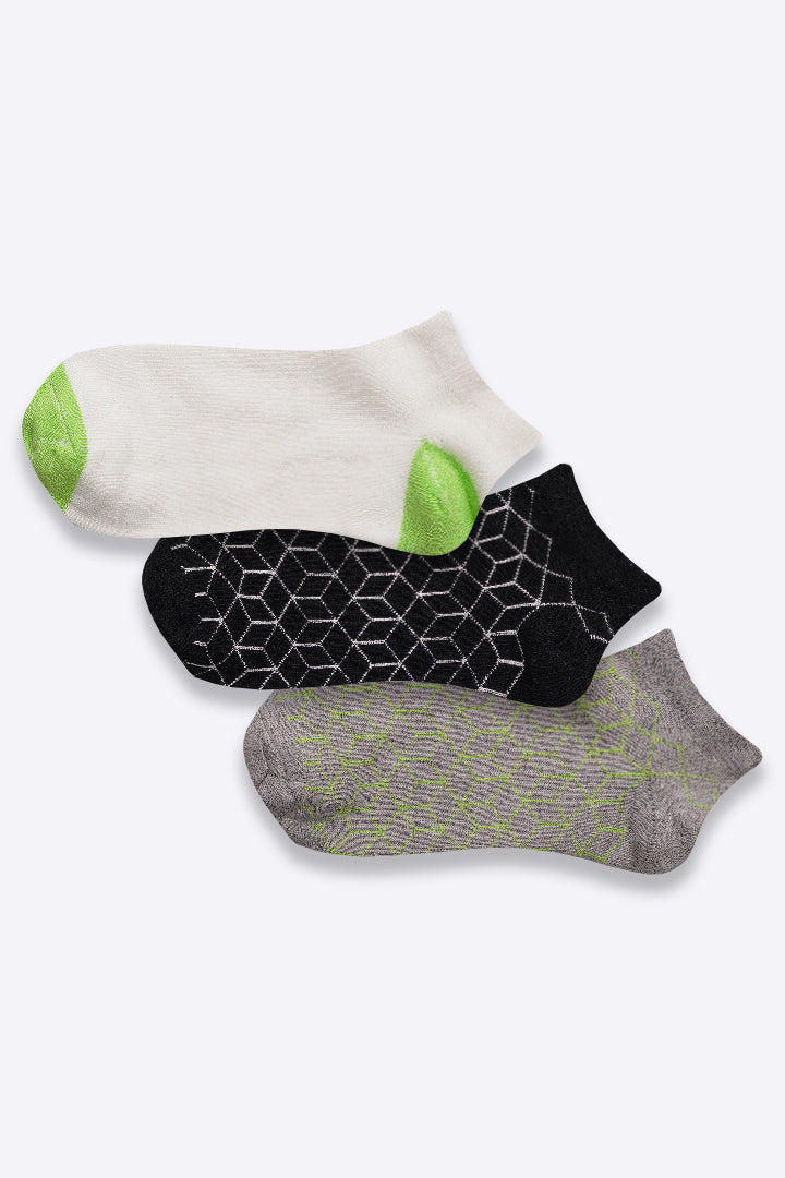 Rubix Ankle Socks - Pack of 3