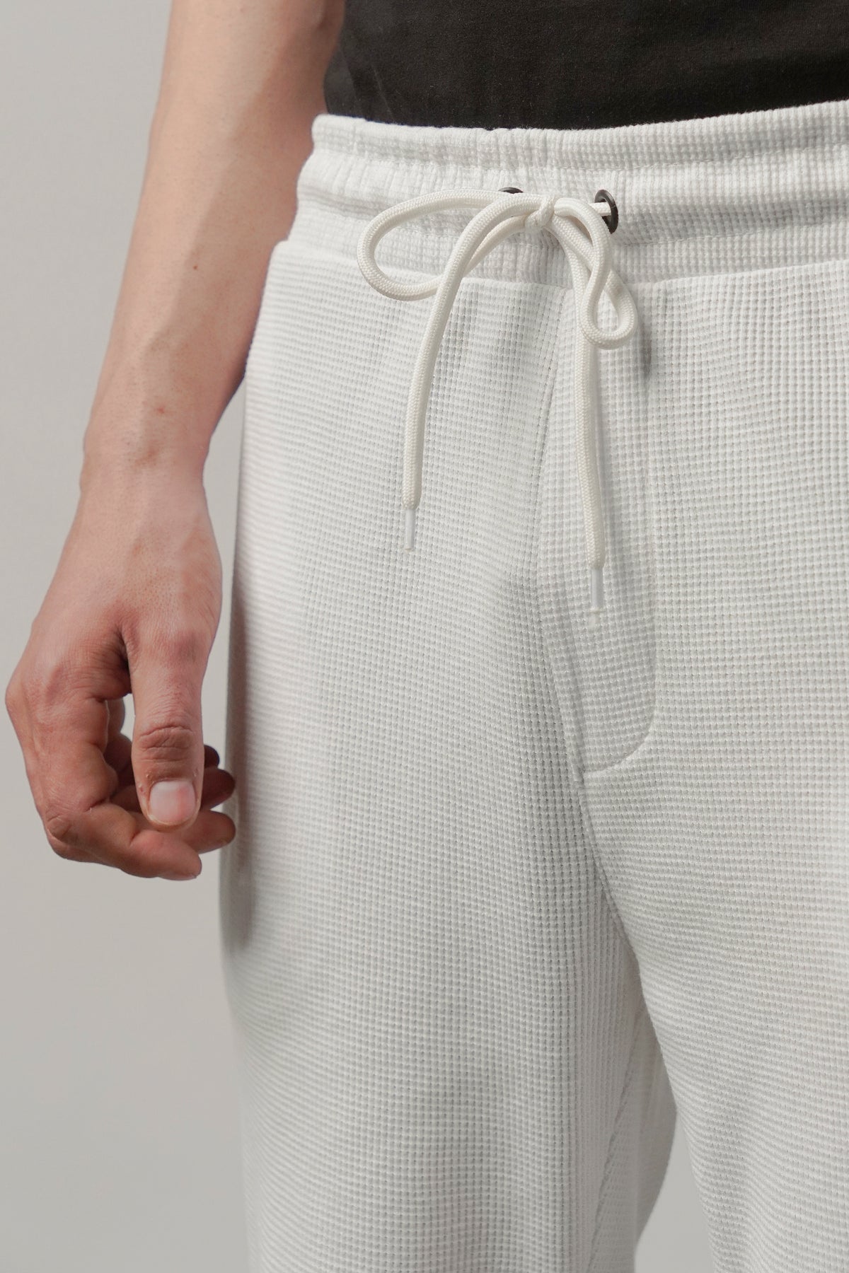 Folded Hem Jogger Pants - White