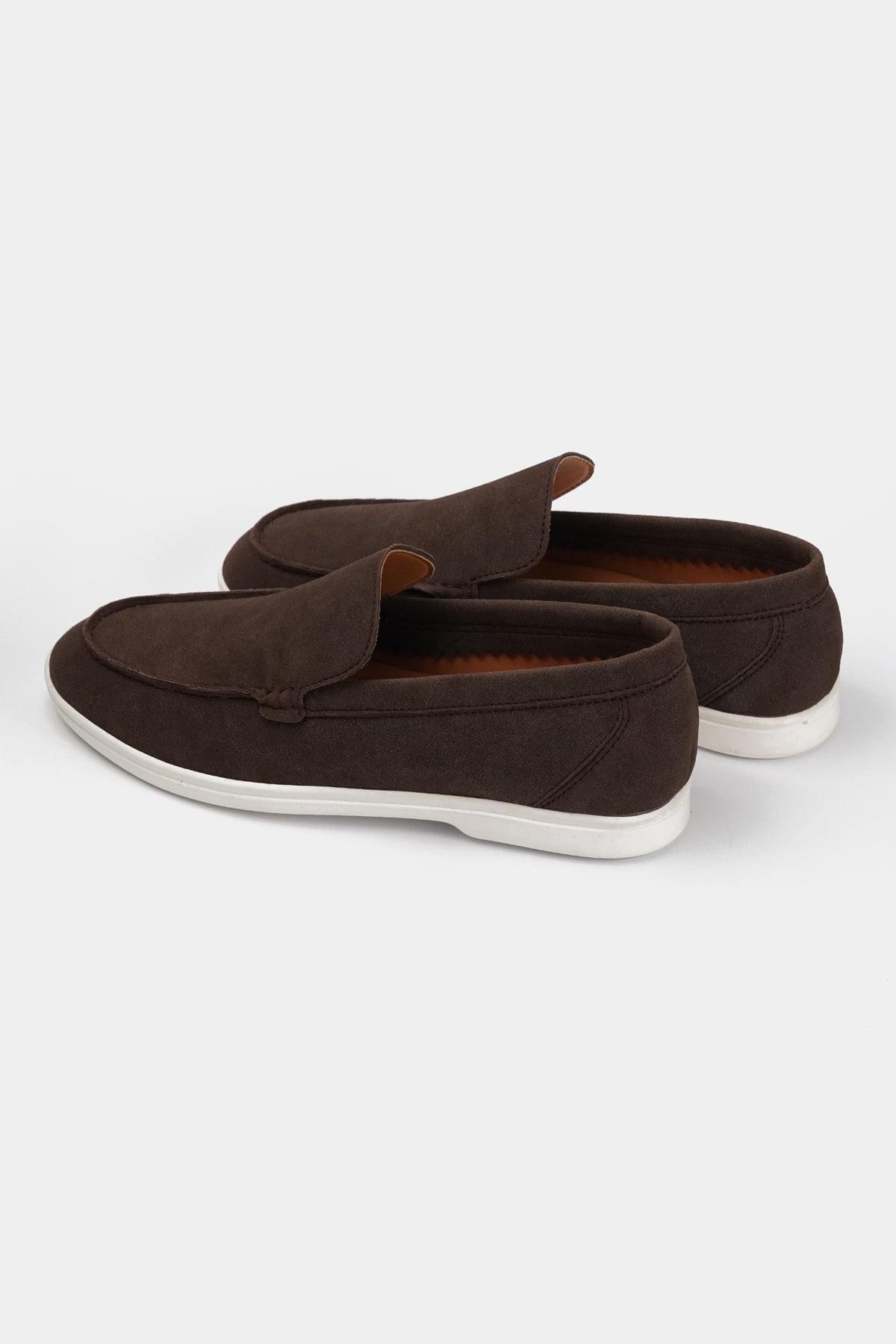 Slip On Suede Loafers - Dark Brown