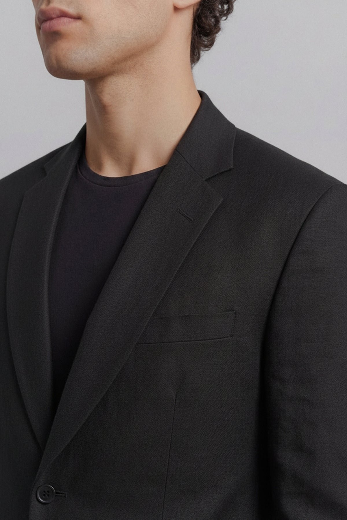Linen Blazer - Black - FA alternate view