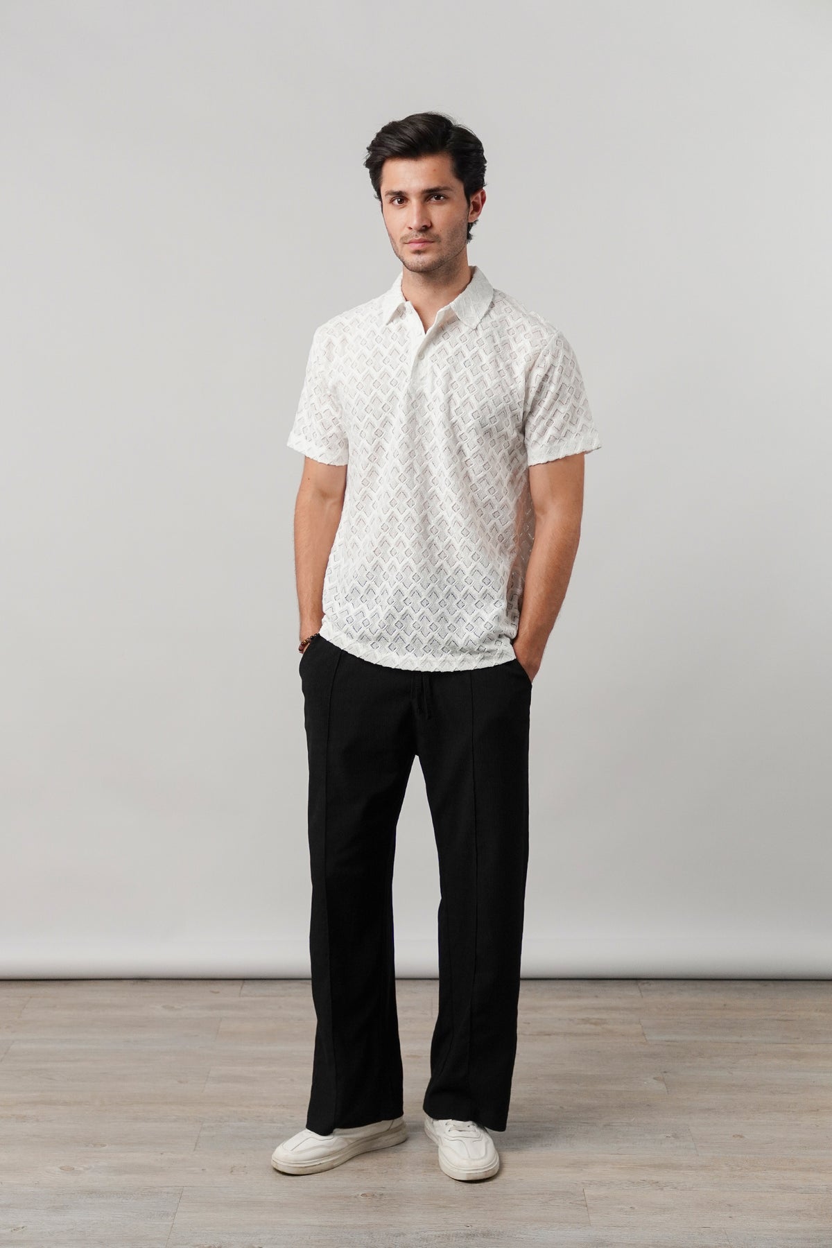Knitted Polo Shirt - White