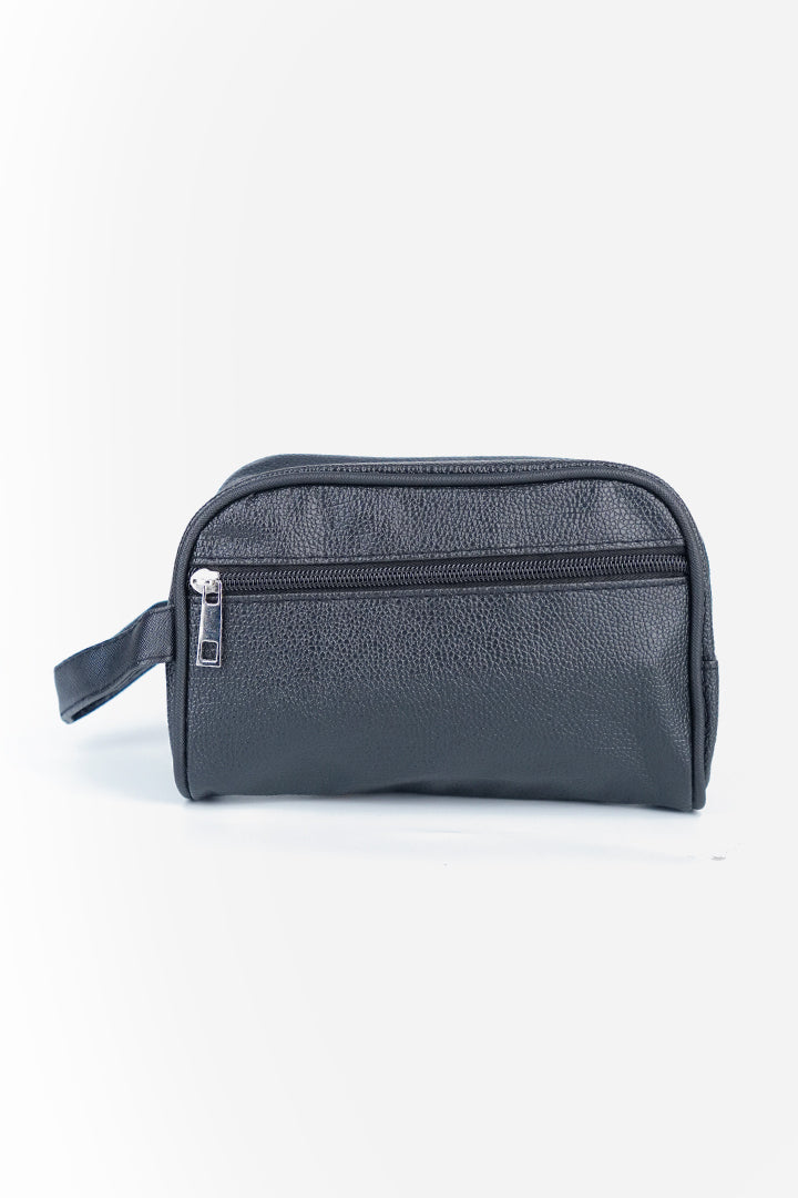 Heritage Leather Toiletry Pouch – Onyx Black