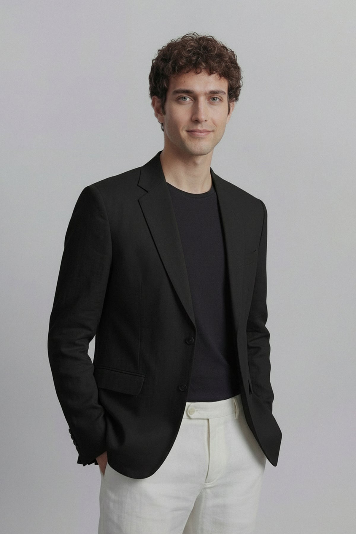 Linen Blazer - Black