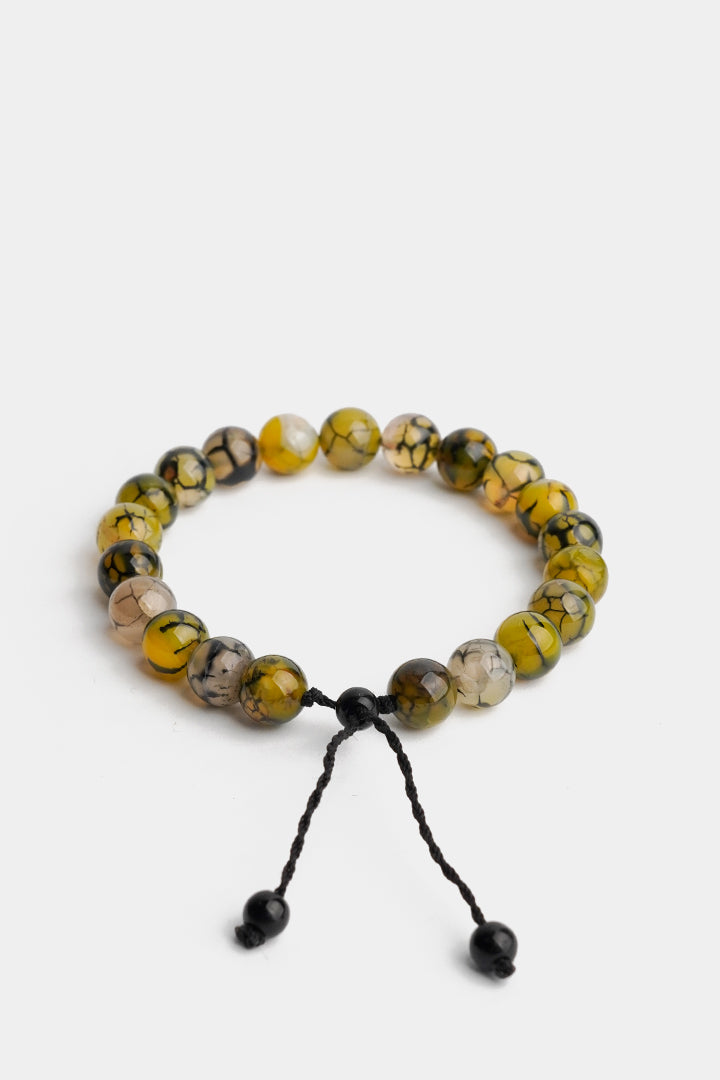 Adjustable Beaded Bracelet - Mustard