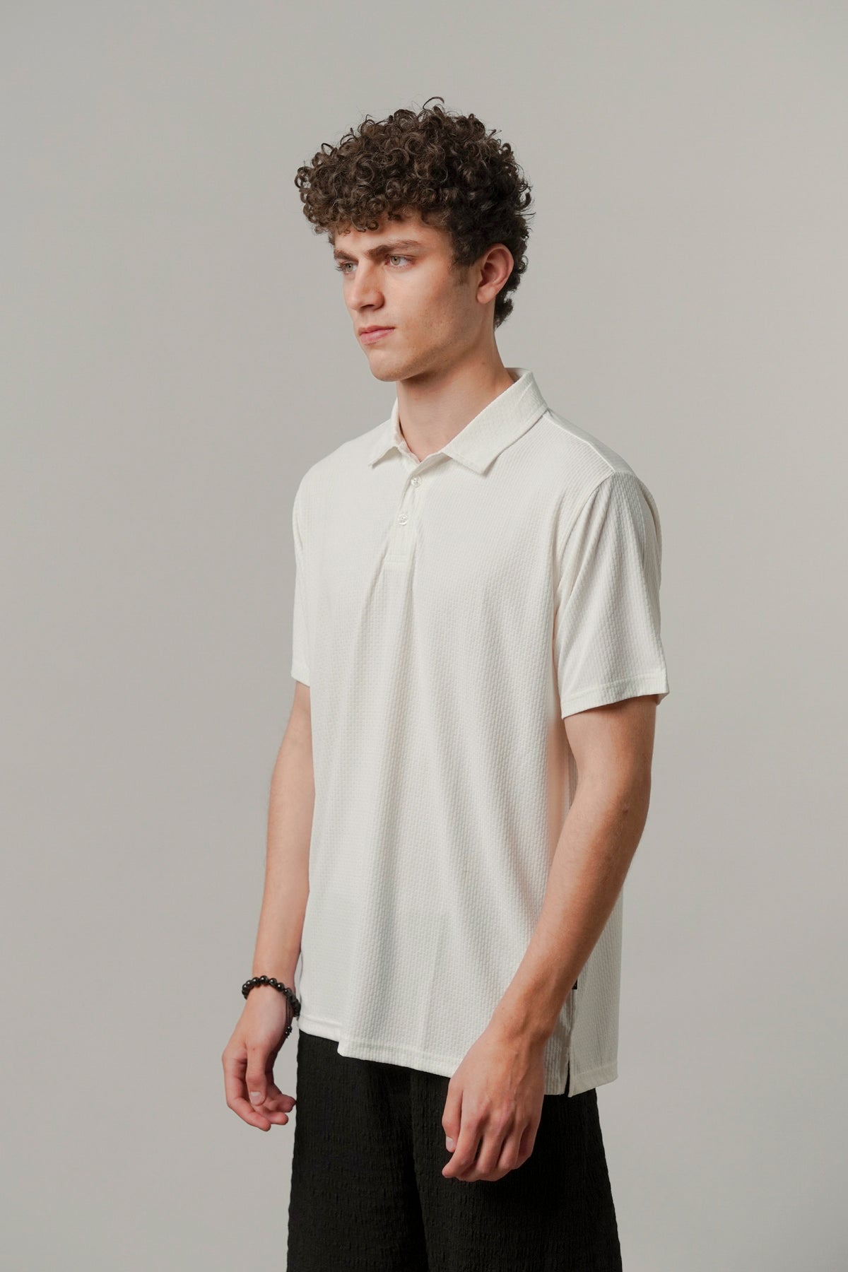 Textured Polo - Off-White