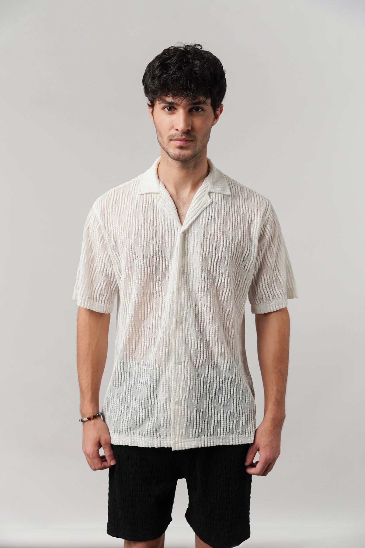 Knitted Cuban Shirt - Off-White