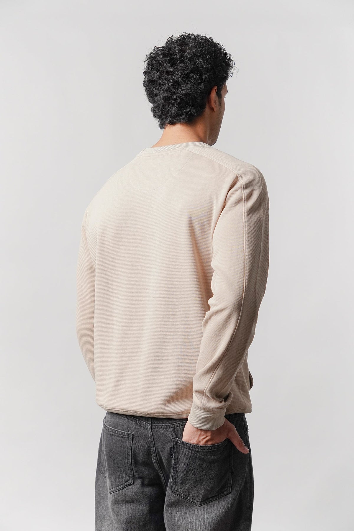 Side-Pocket Sweatshirt - Beige - FA