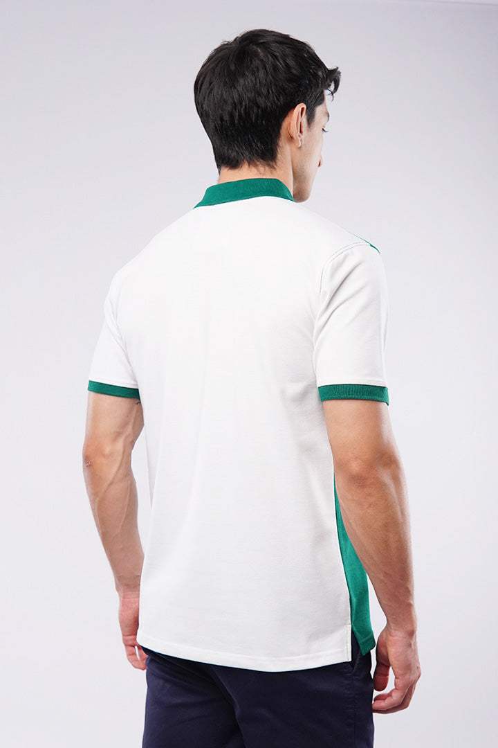 Sports Polo Shirt - Green & White