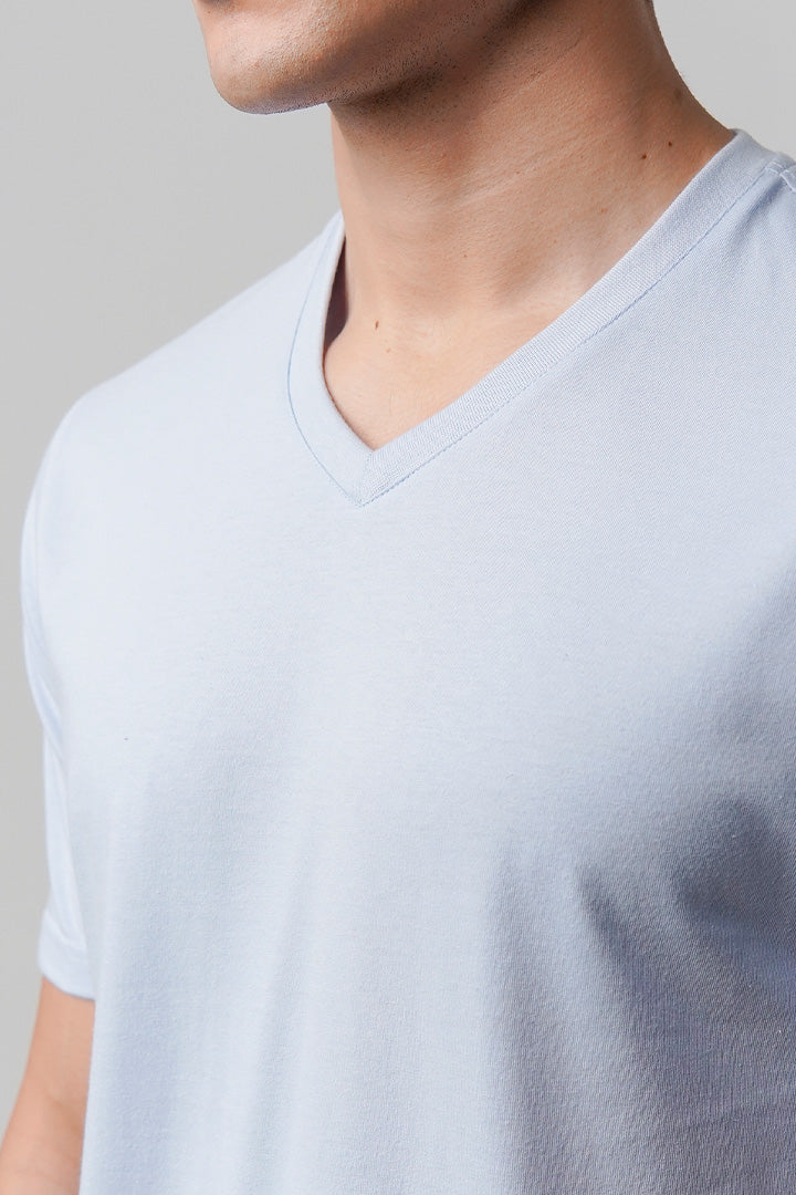 Regular Fit V-Neck T-Shirt - Sky Blue alternate view