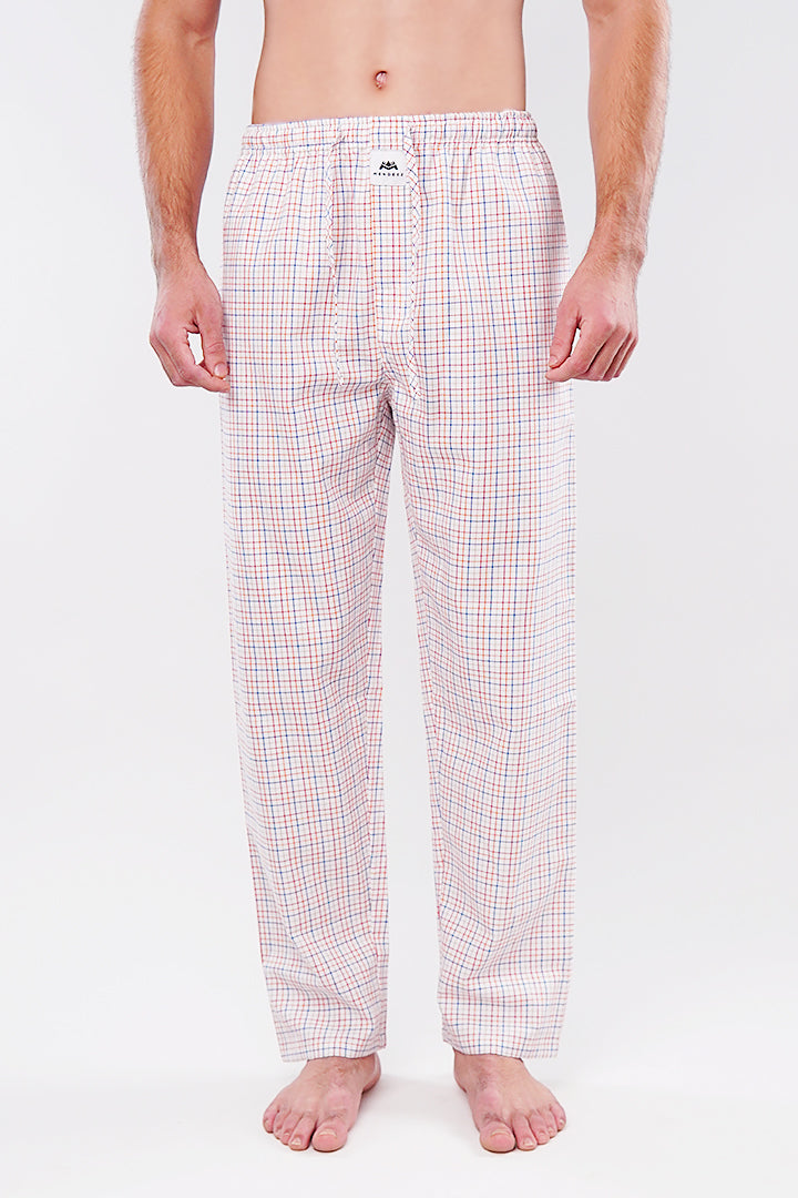 Check Woven Pajamas - White