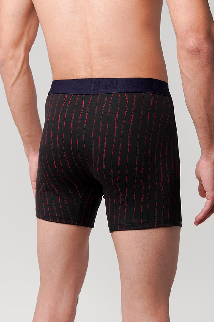 Striped Ball Pouch Boxer - Black alternate view