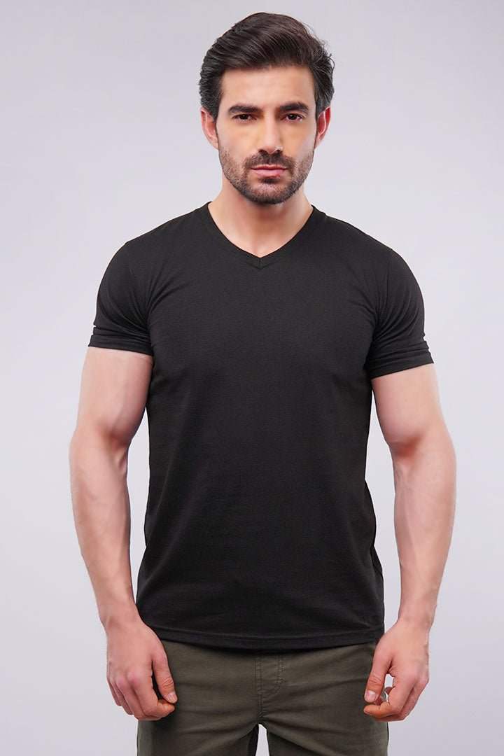 V-Neck T-Shirt - Black