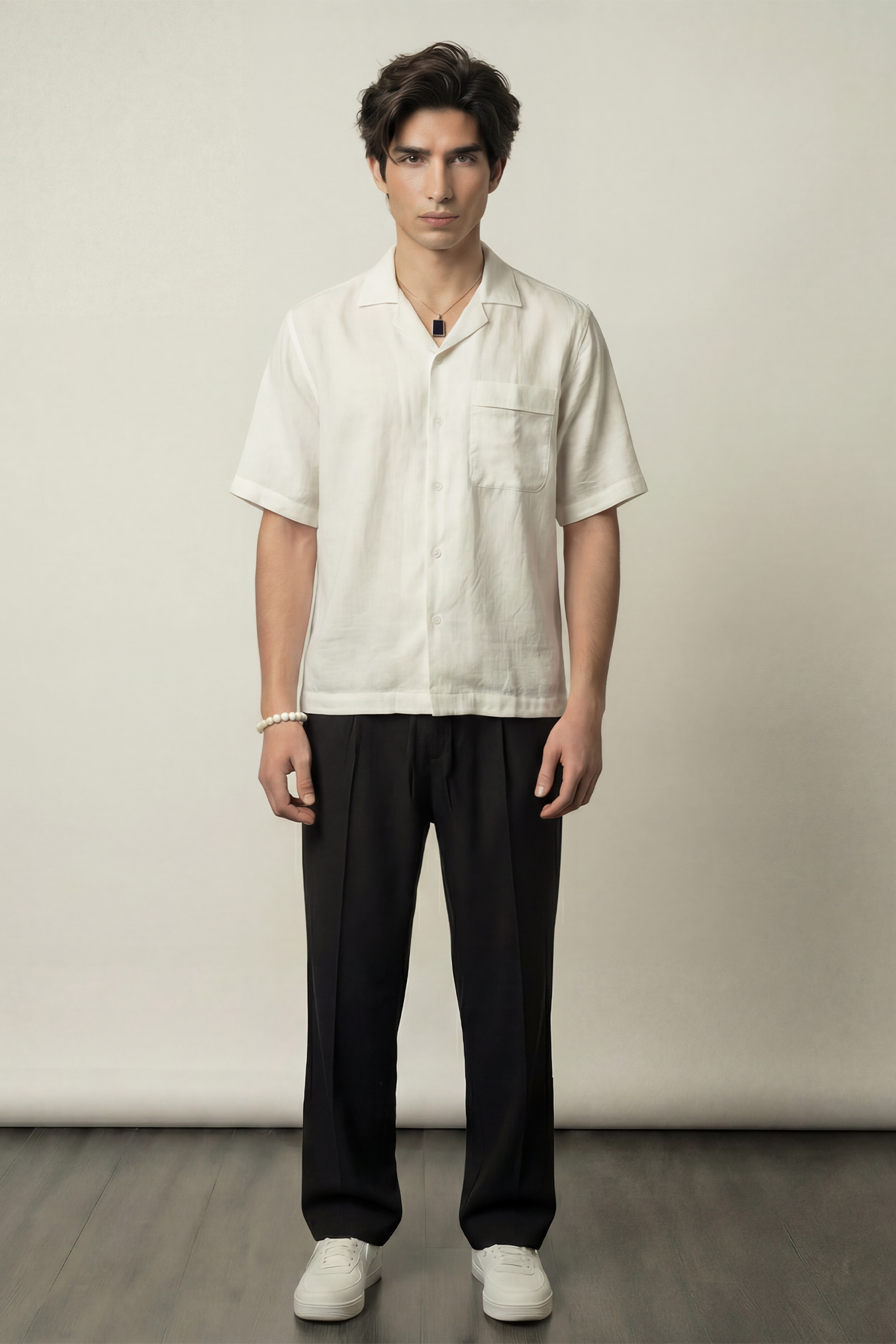 Oversized Cuban Shirt - White - FA