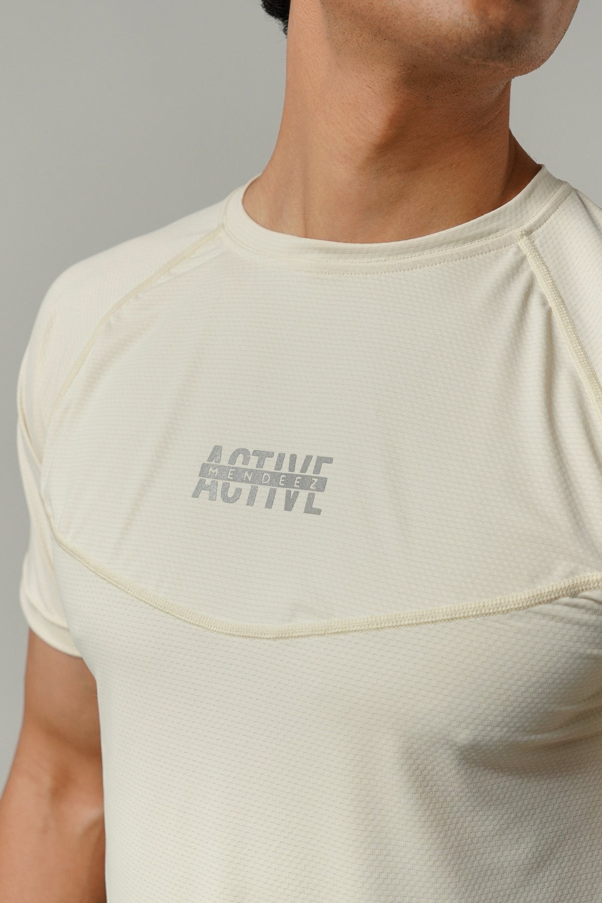 Textured T-Shirt - Cream alternate view