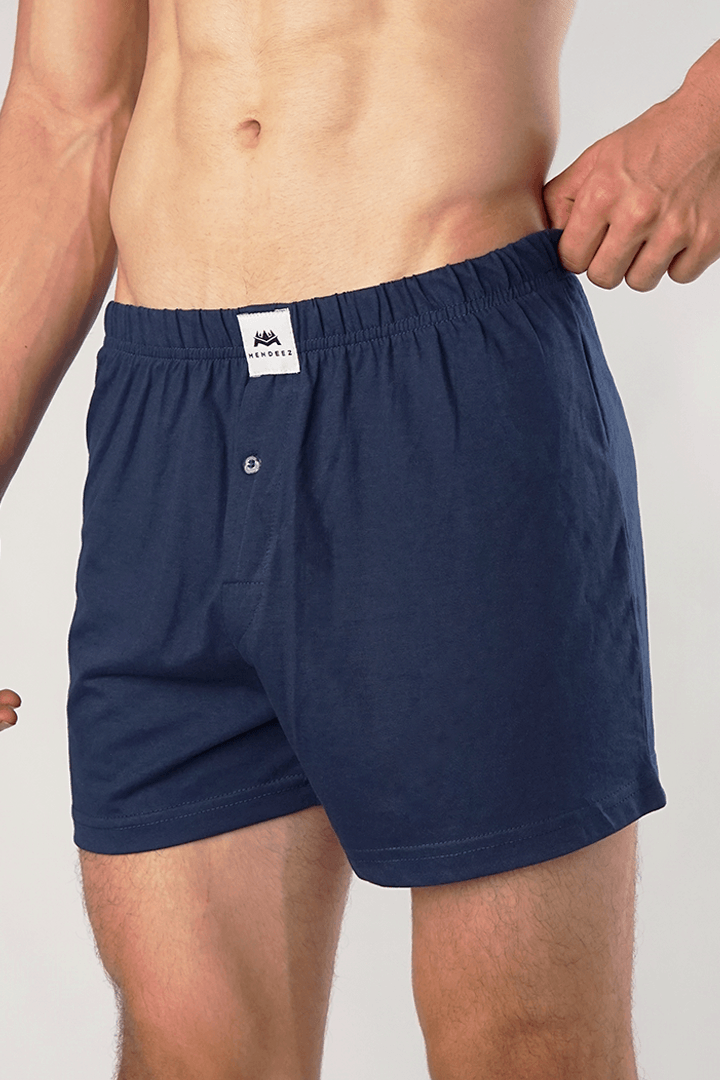 Jersey Boxer Shorts - Navy Blue Pack Of 3 alternate view