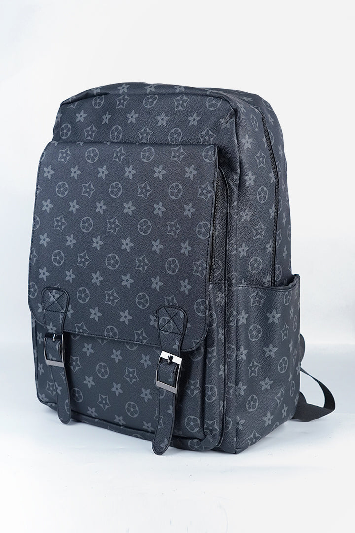 Monogram Heritage Satchel Backpack - Charcoal Black