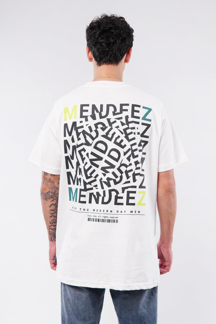 Printed Oversized T-Shirt - White - FA