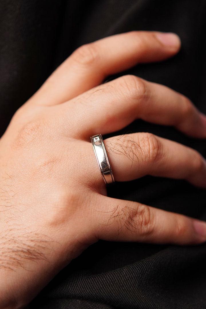 Square Signet Stone Ring - Grey alternate view
