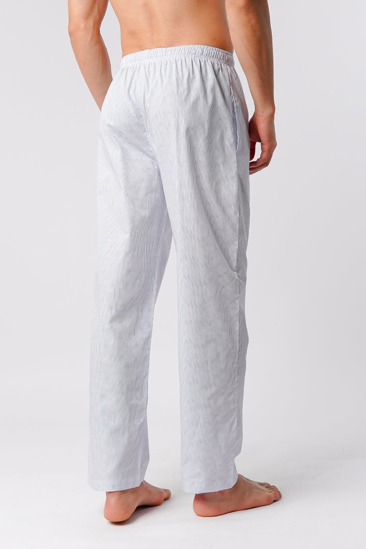 Check Woven Pajamas - Blue & White