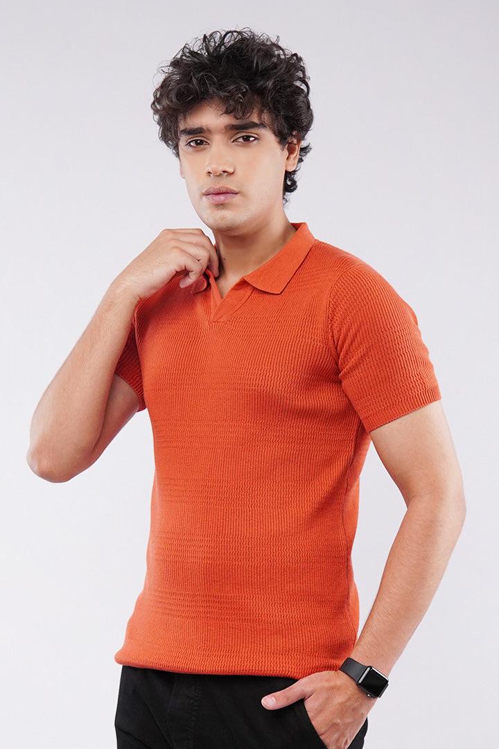 Johnny Collar Polo Shirt - Orange