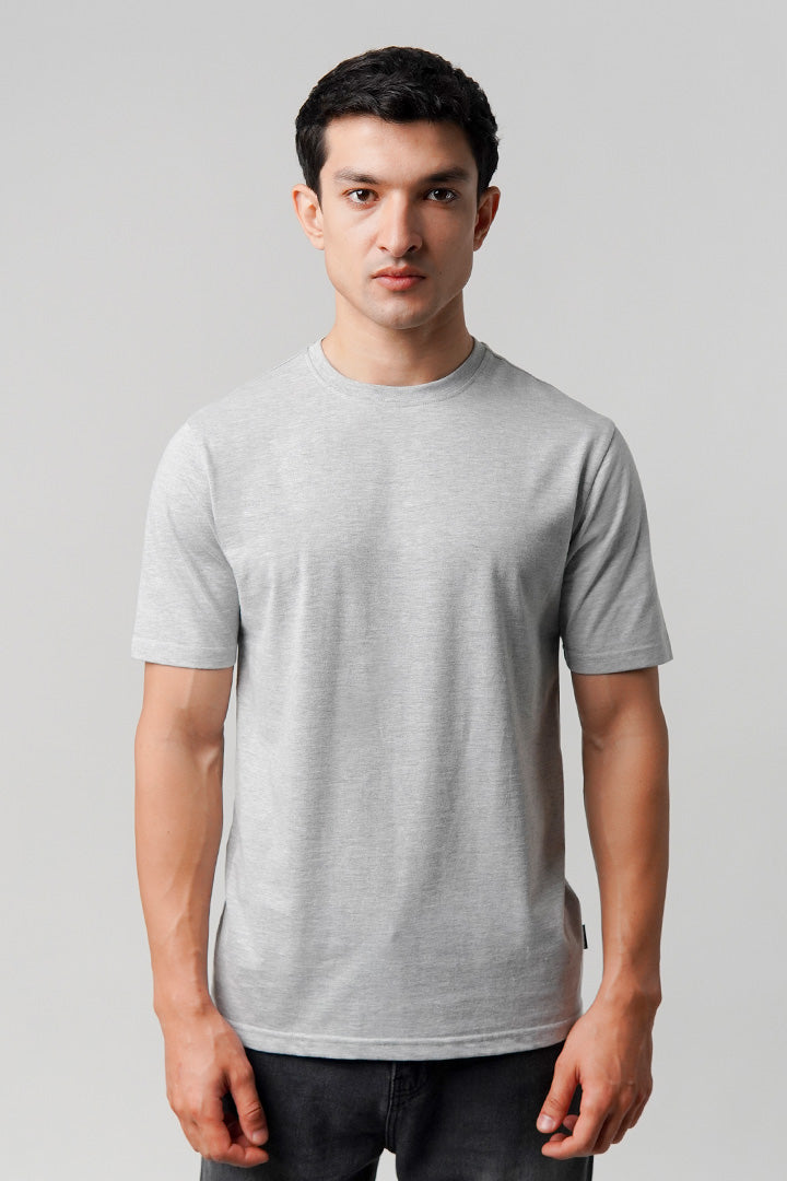 Regular Fit Crew Neck T-Shirt - Heather Grey