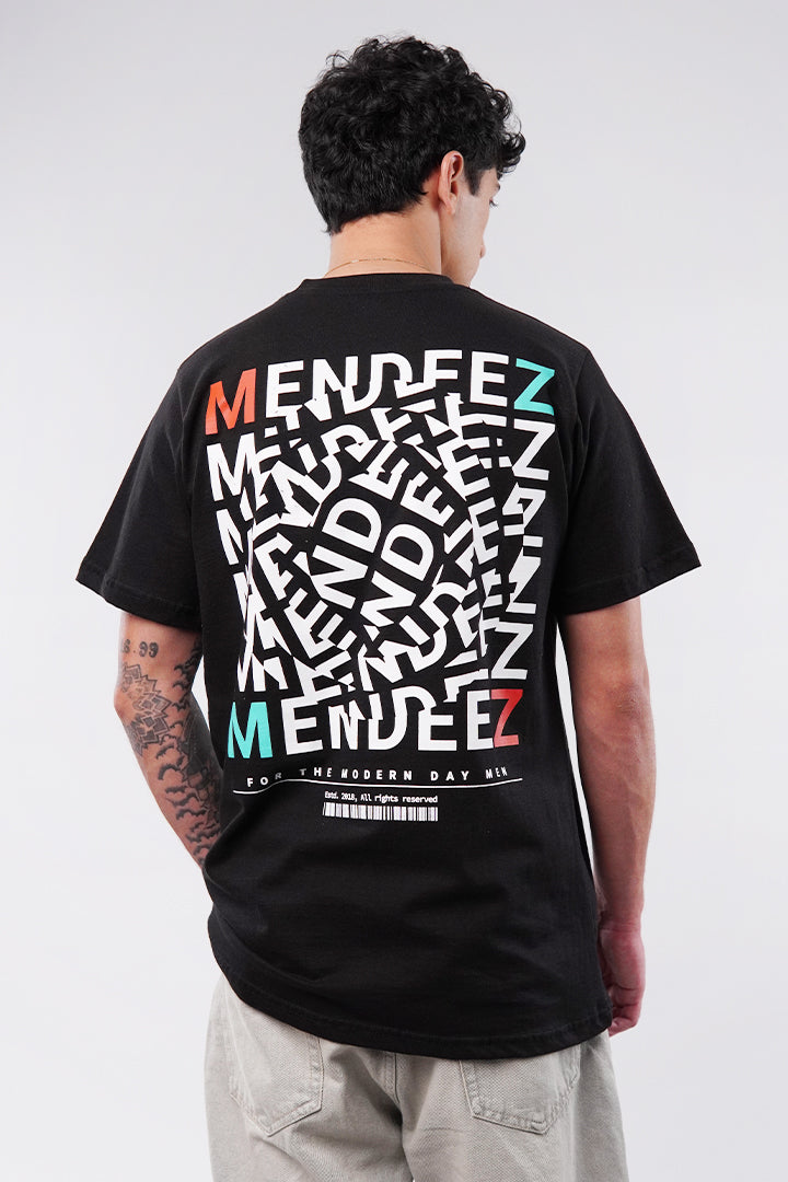Printed Oversized T-Shirt - Black - FA