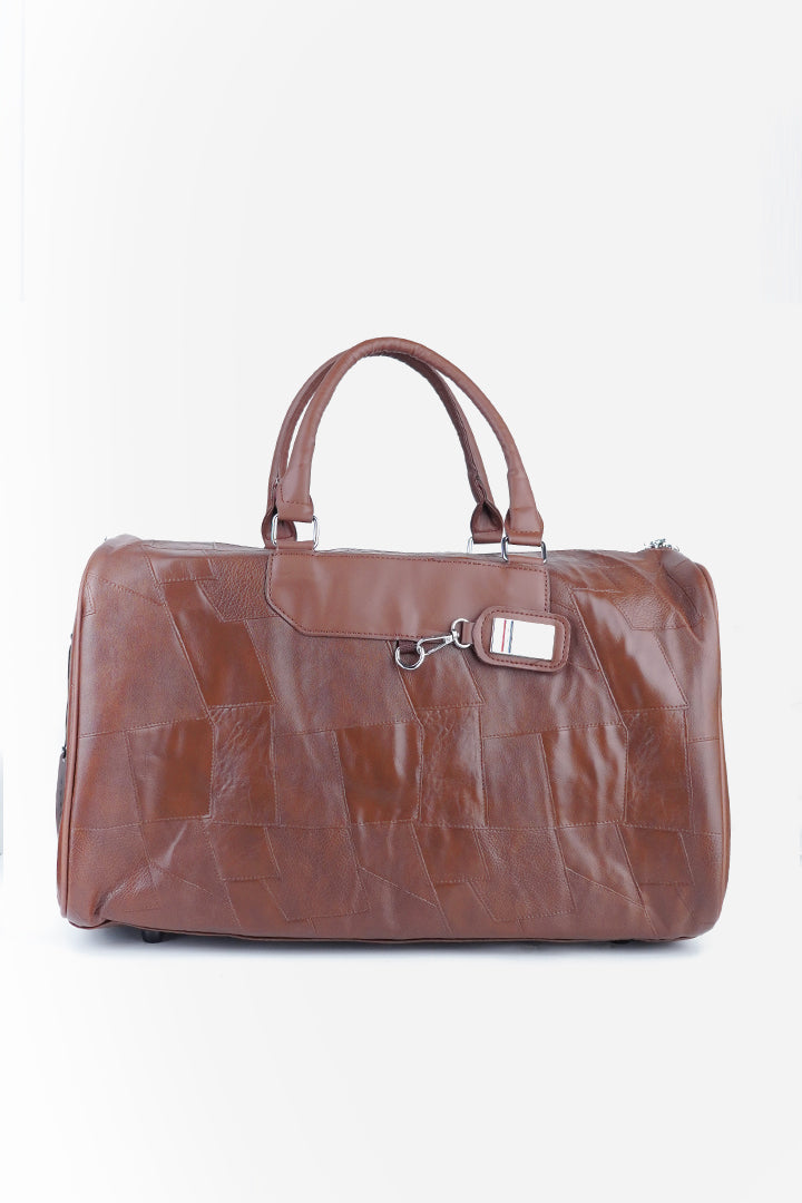Patchwork Duffle Bag - Brown