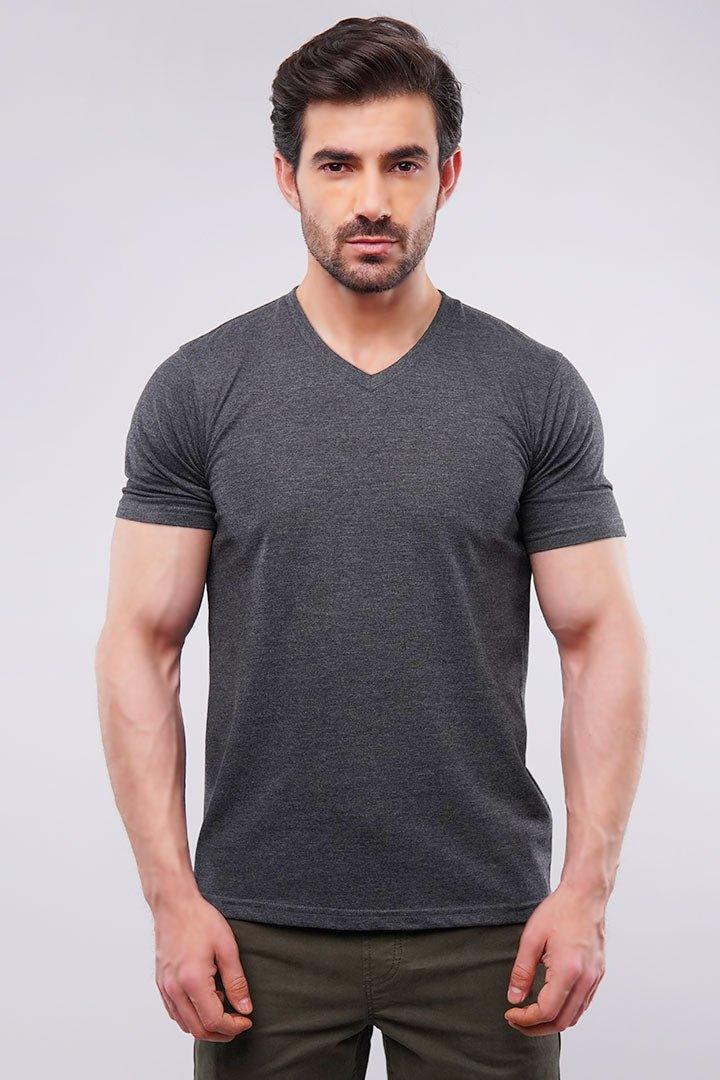 V-Neck T-Shirt - Charcoal Grey