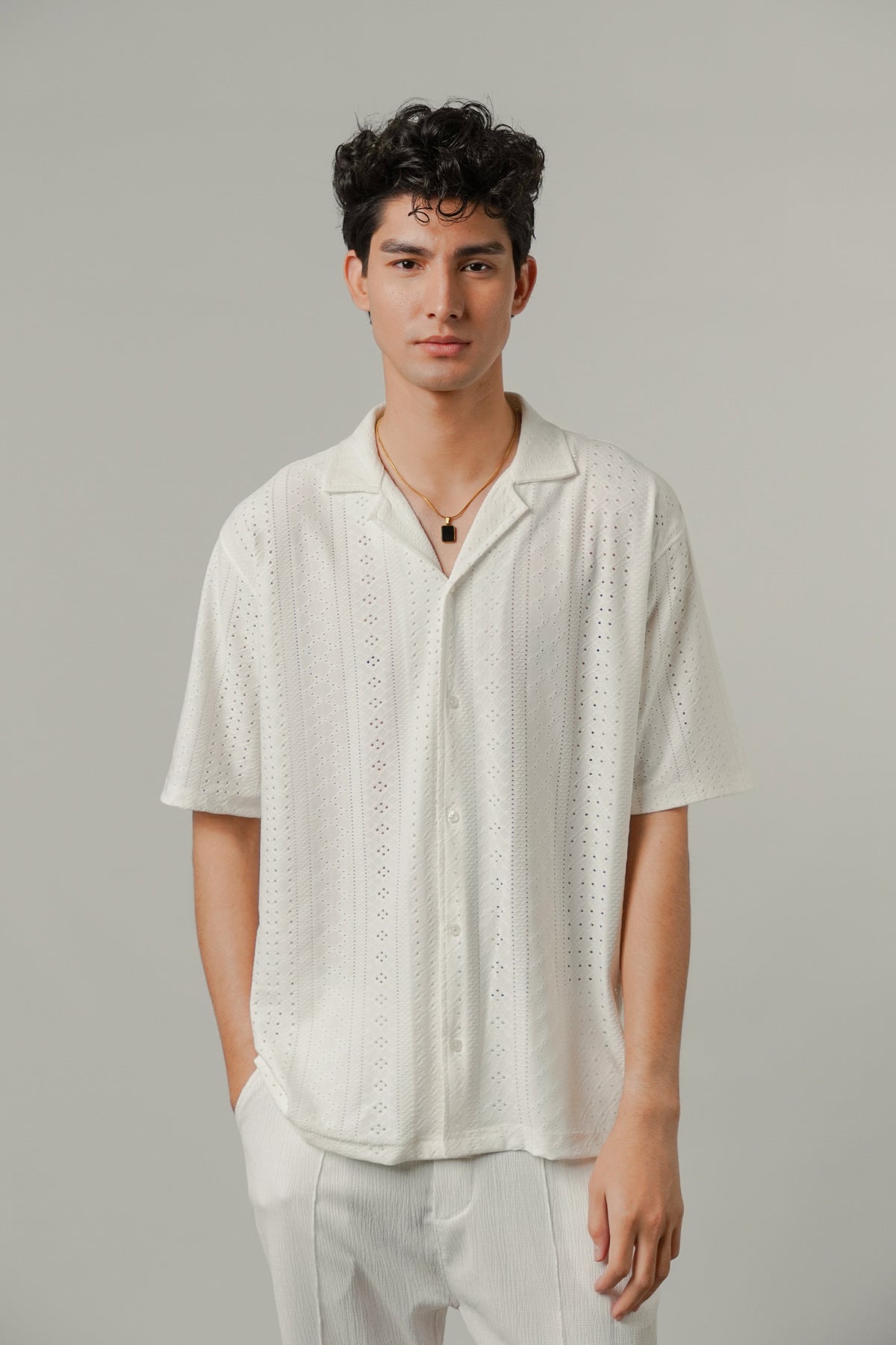 Burnout Cuban Shirt - White