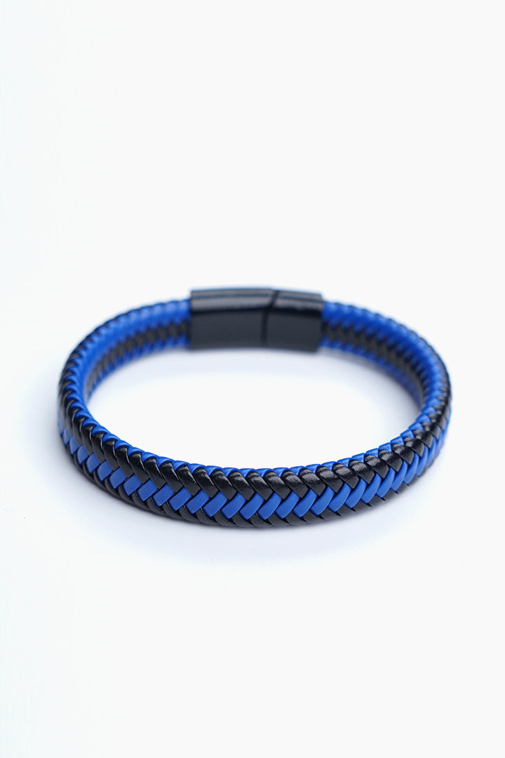 Royal Blue and Black Braided Bracelet
