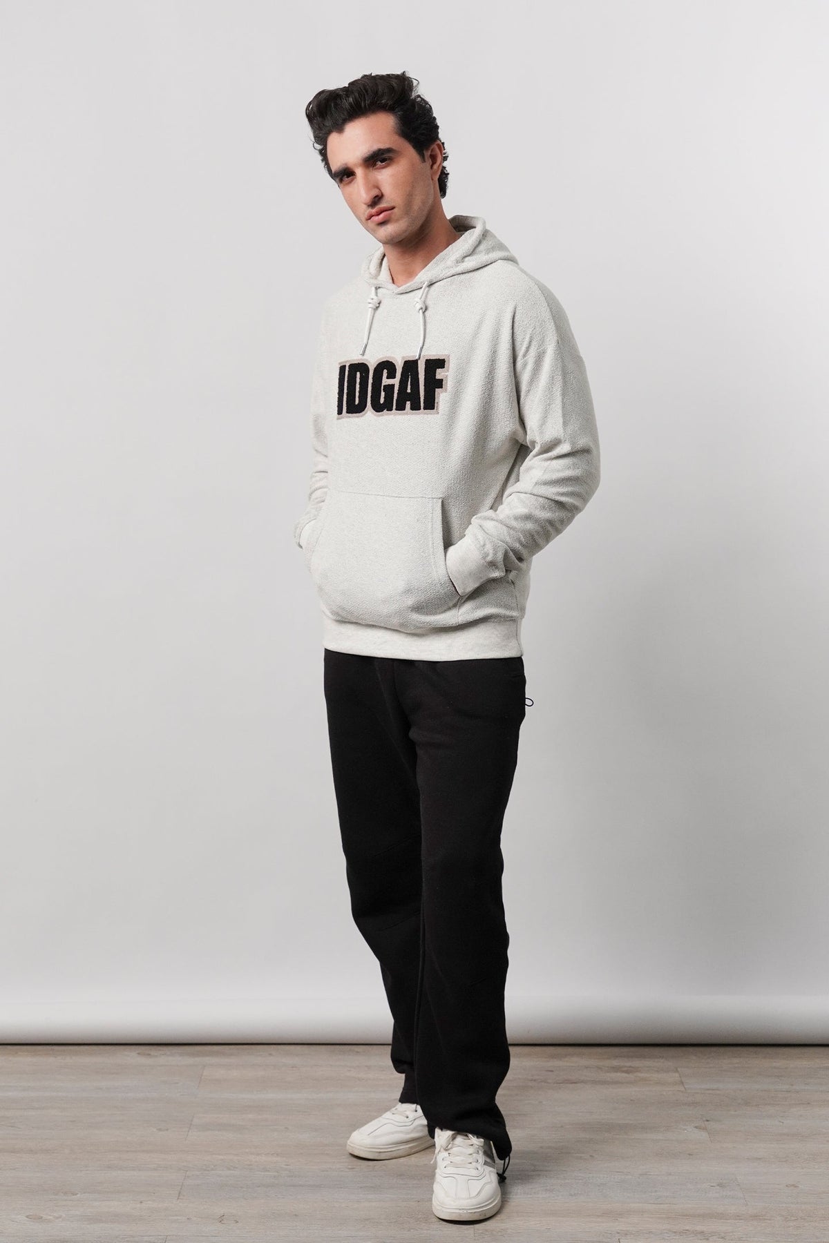 Pullover Embroidered Hoodie - Heather Grey - FA
