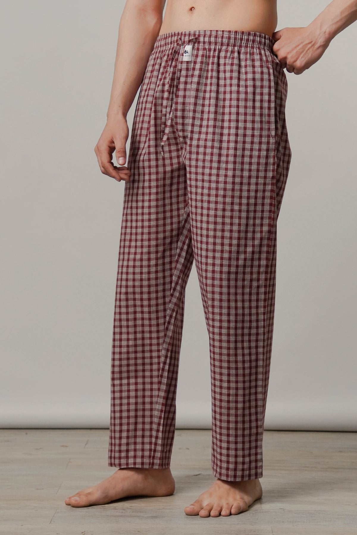 Check Woven Pajamas - Maroon alternate view