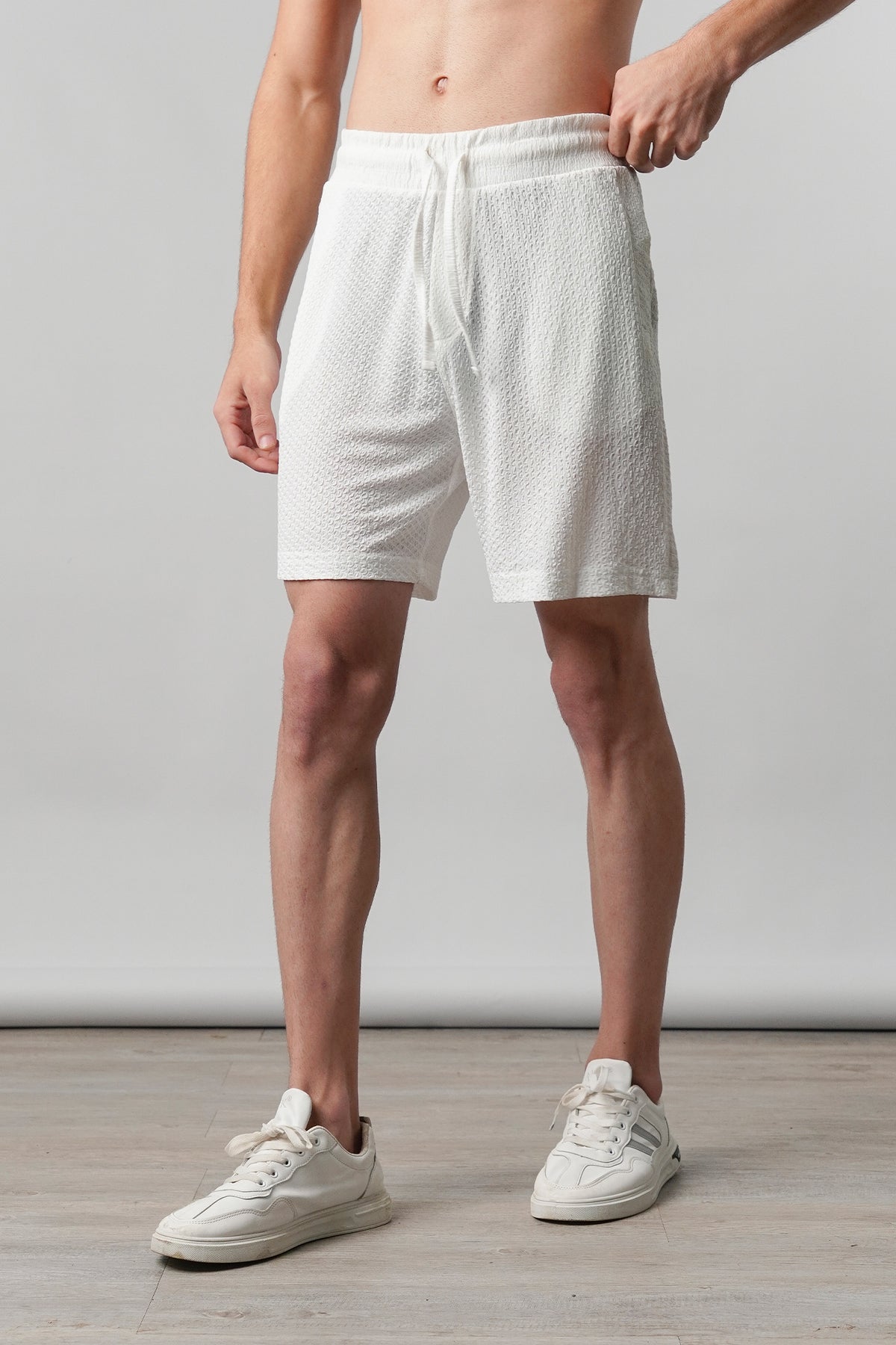 Textured Shorts - White