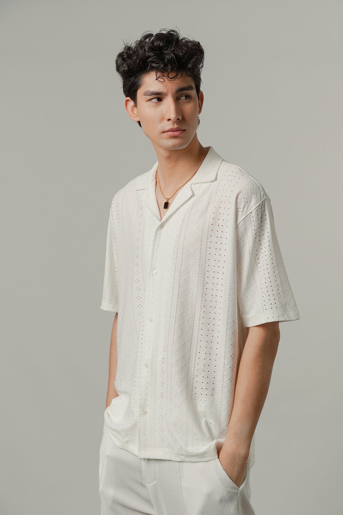 Burnout Cuban Shirt - White