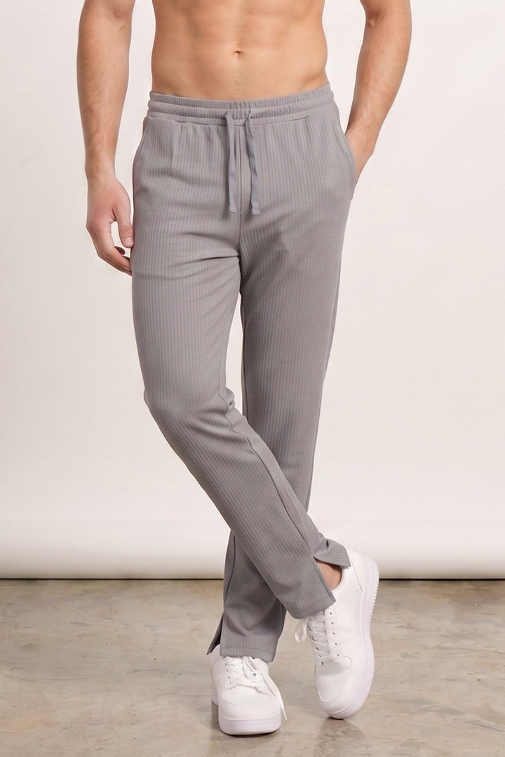 Split Hem Trousers - Grey