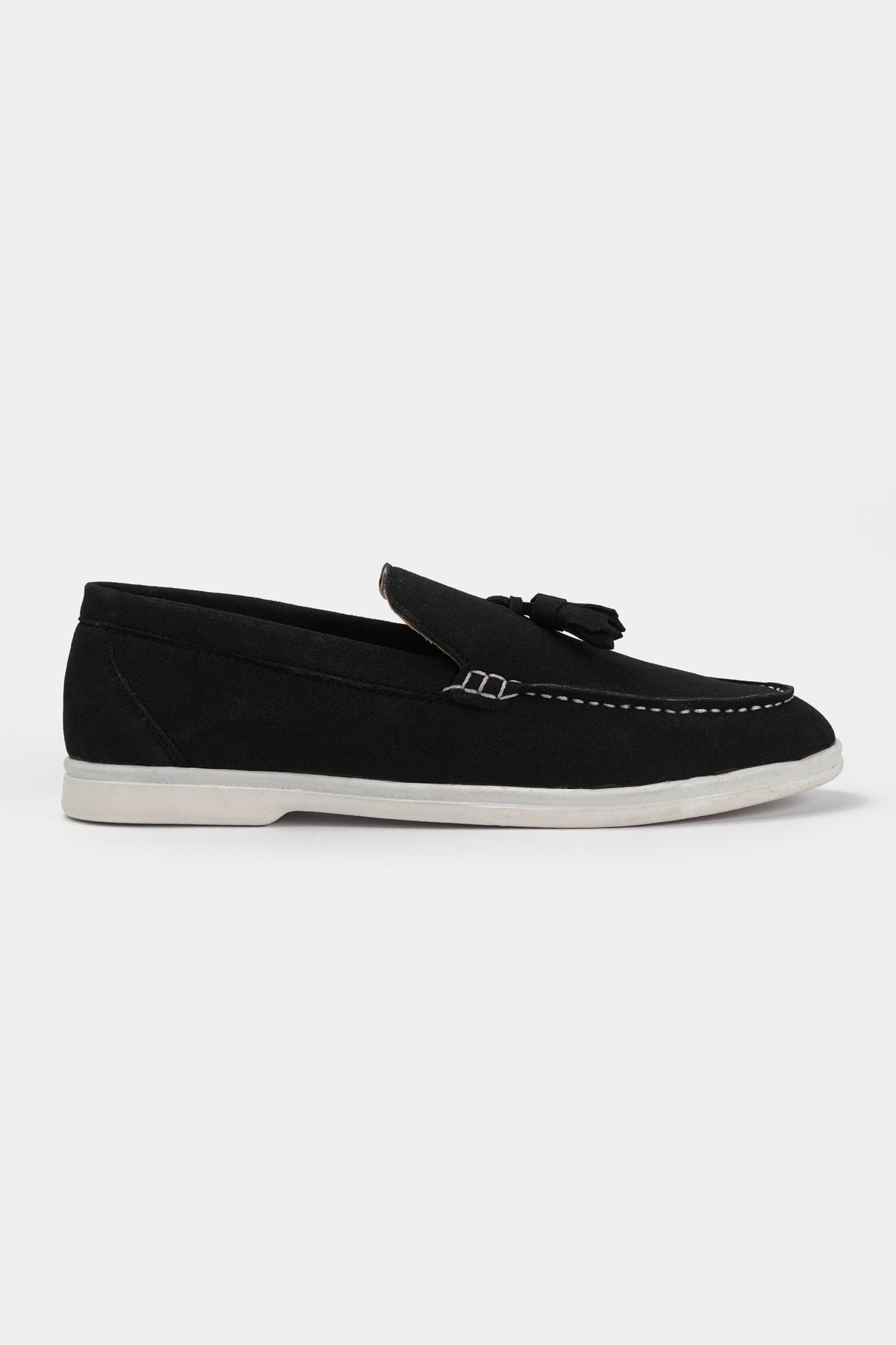 Slip On Suede Loafers - Black