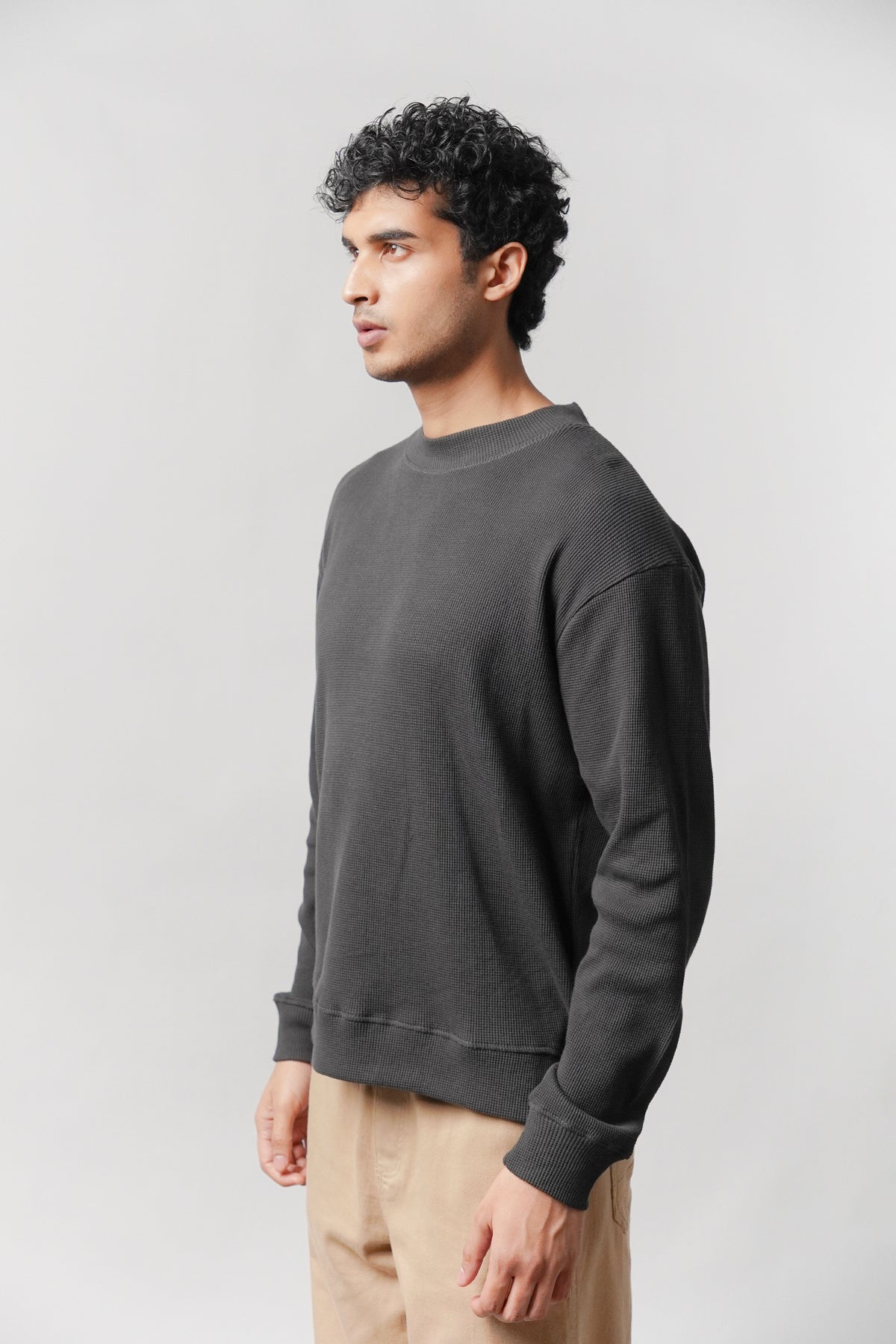 Mock Neck Sweatshirt - Dark Grey